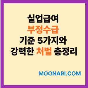 실업급여 부정수급 기준