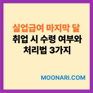 실업급여 마지막 달 취업