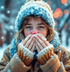 감기 걸린 모습