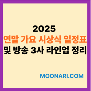 2025 연말 가요 시상식 전체 일정표