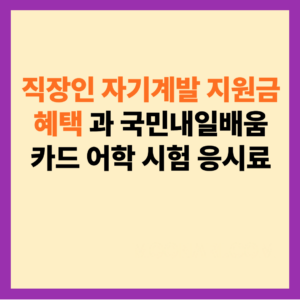 직장인 자기계발 지원금