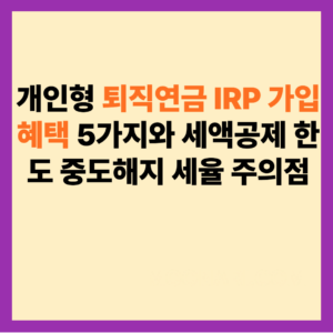 개인형 퇴직연금 IRP