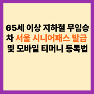 65세 이상 지하철 무임승차
