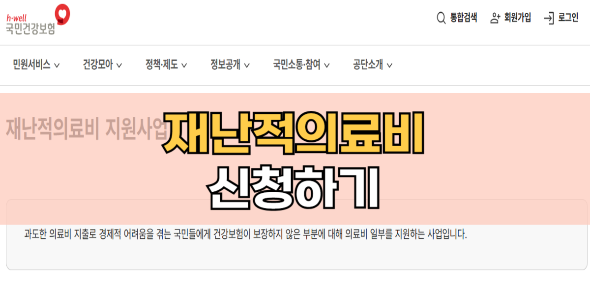 재난적의료비 지원사업