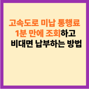 고속도로 미납 통행료
