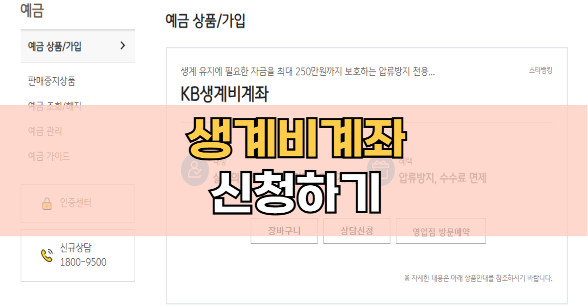 국민은행 생계비통장