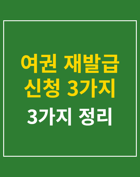 여권 재발급 신청