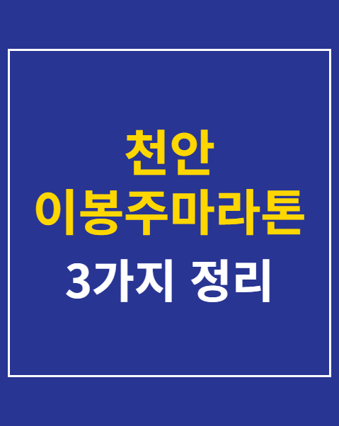 천안 이봉주마라톤대회 코스 분석