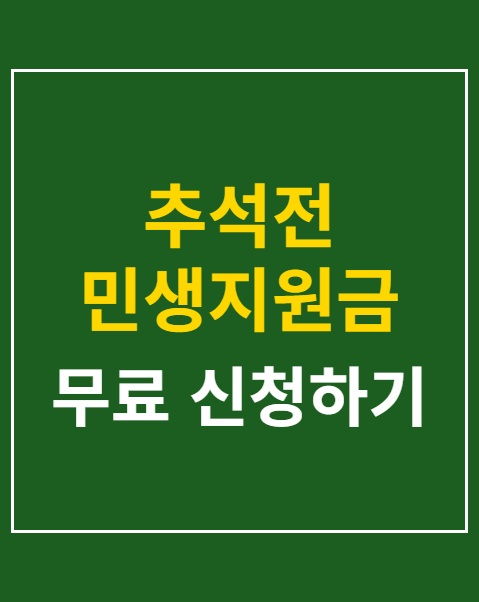 추석전 민생지원금