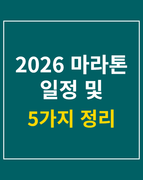 2026 마라톤 일정