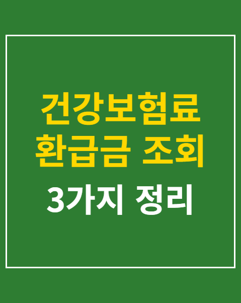 건강보험료 환급금 조회