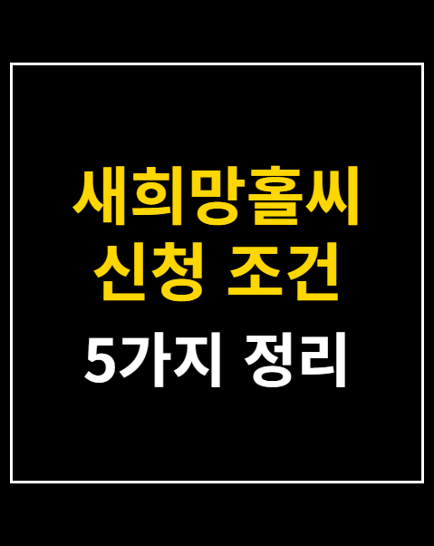 새희망홀씨 신청 조건