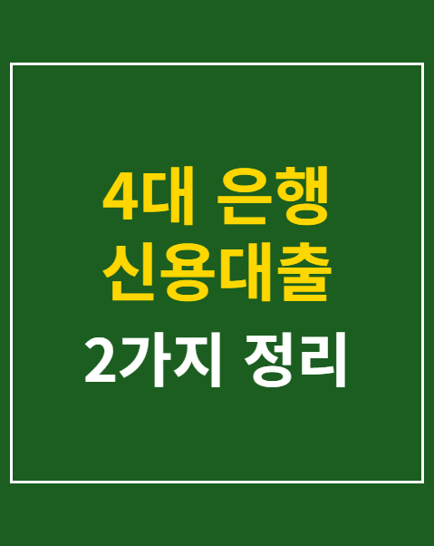 4대 은행 신용대출 한도 조회