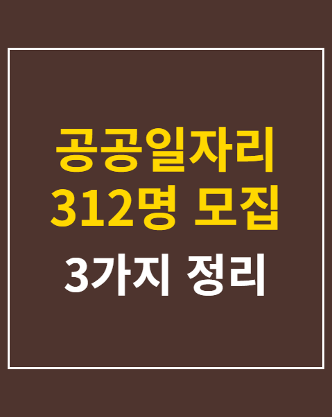 공공일자리 312명 모집