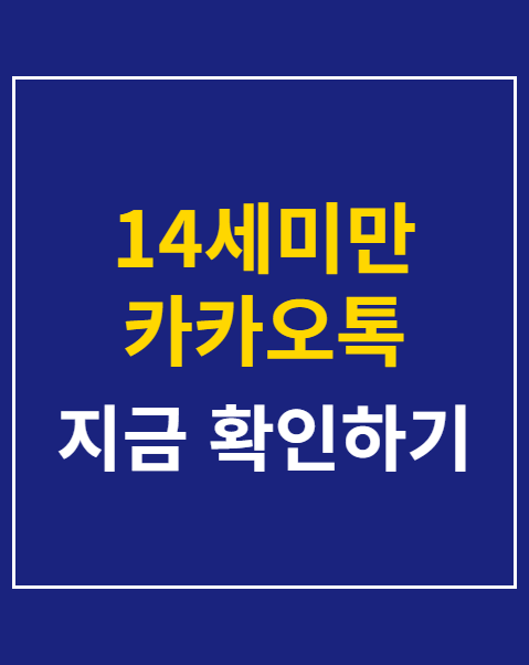 14세미만 카카오톡 가입