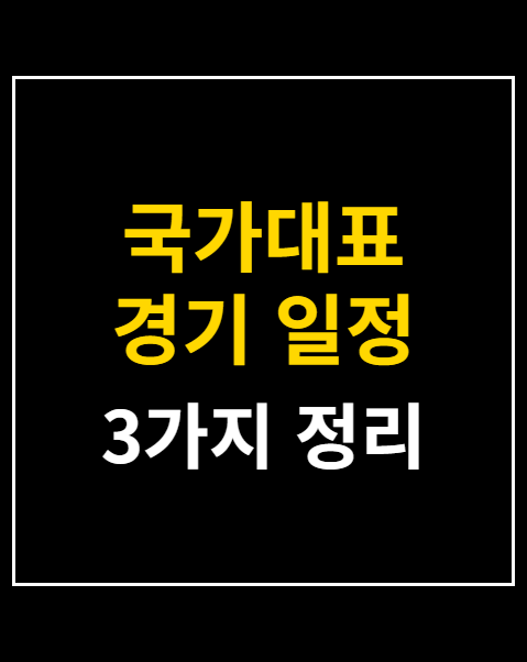 국가대표 경기 일정 조회 앱