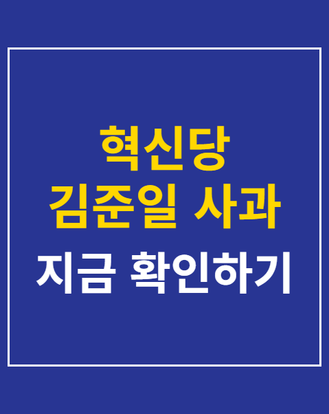 혁신당 김준일 사과