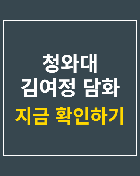 청와대 김여정 담화