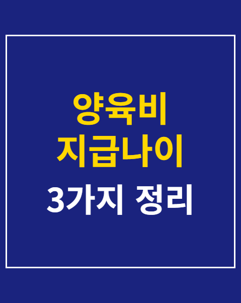 양육비 지급나이