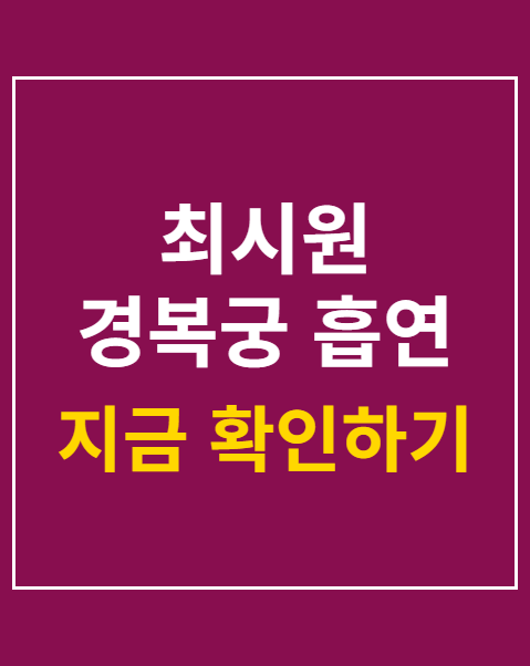 최시원 경복궁 흡연 제지