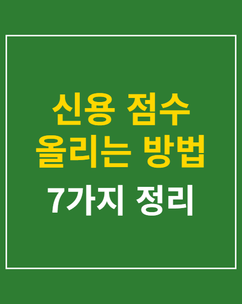 신용 점수 올리는 방법