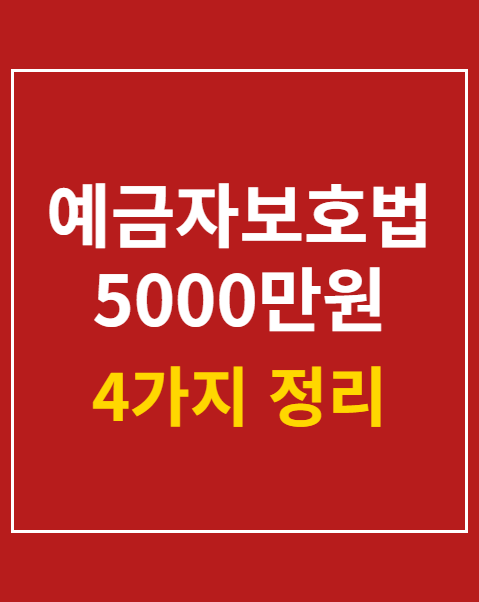 예금자보호법 5000만원 한도 적용 기준과 주의사항