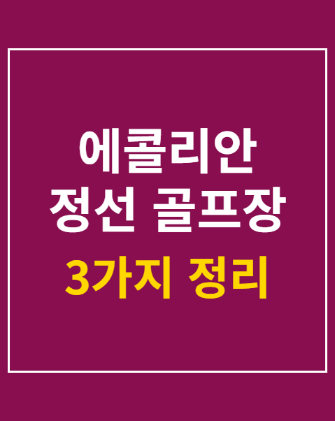 에콜리안 정선 골프장 예약
