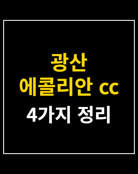 광산 에콜리안 cc 이용요금