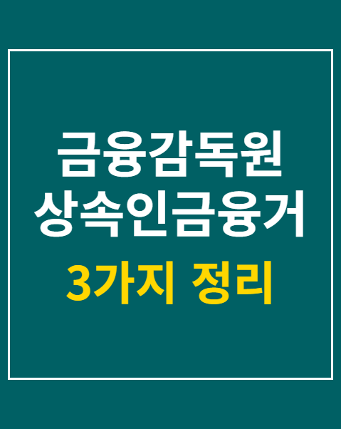 금융감독원 상속인금융거래조회