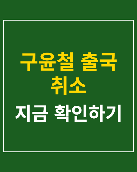 구윤철 출국 취소