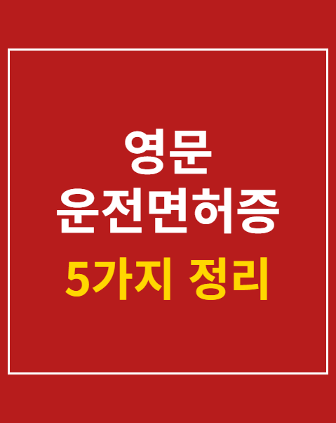 영문 운전면허증 사용 가능 국가 5가지 및 발급 절차