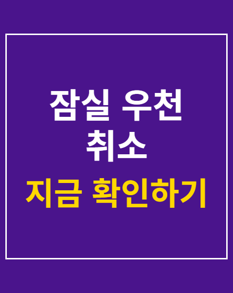 잠실 우천 취소