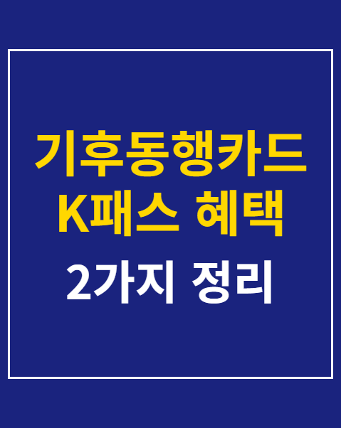 기후동행카드 K패스 혜택 비교