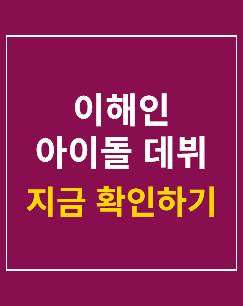 이해인 아이돌 데뷔 무산