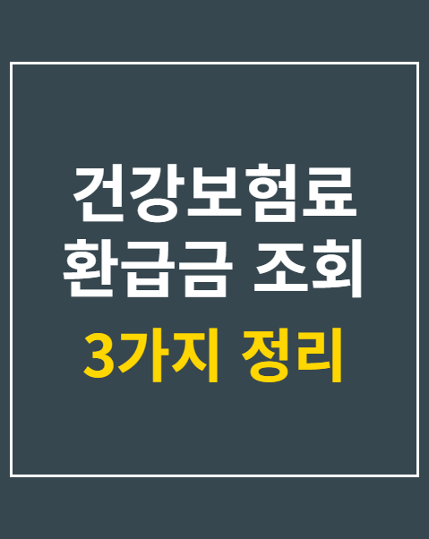 건강보험료 환급금 조회