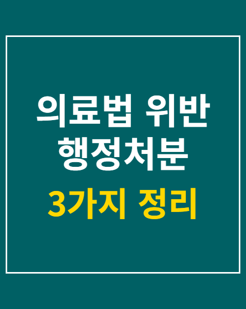 의료법 위반 행정처분 기준