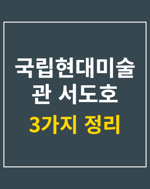 국립현대미술관 서도호 예매