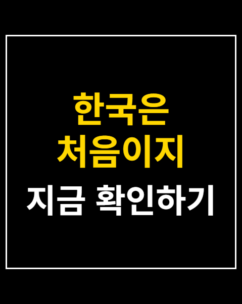 한국은 처음이지