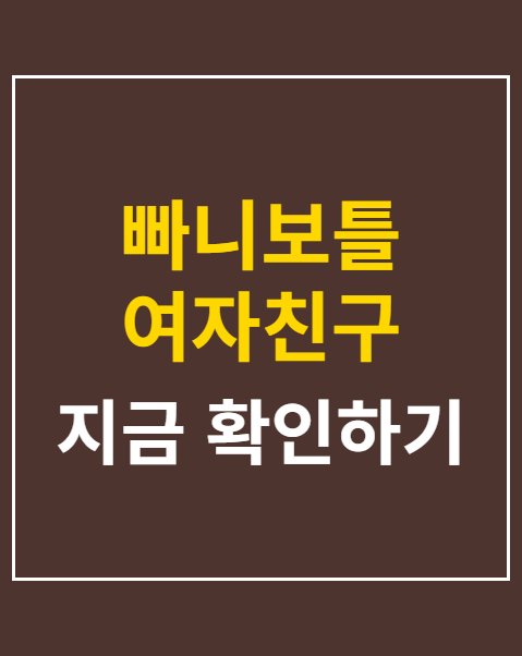 빠니보틀 여자친구 공개