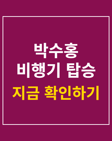 박수홍 비행기 탑승 번복
