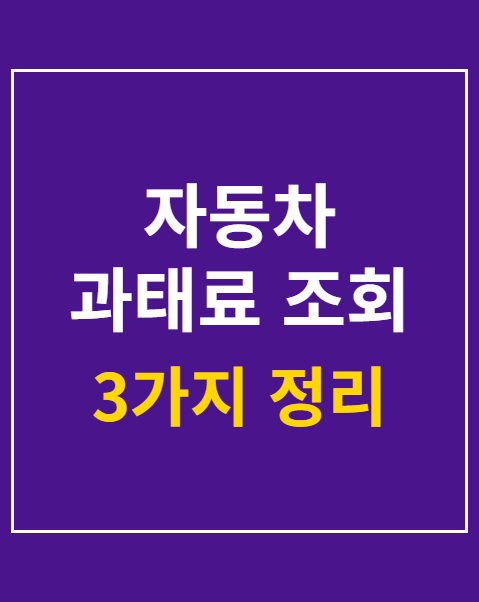 자동차 과태료 조회