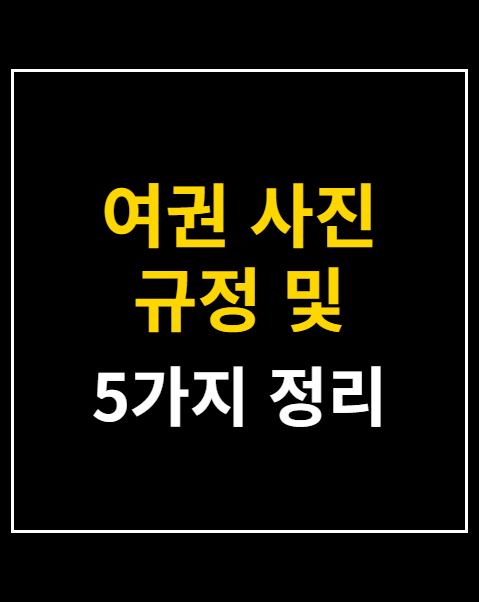 여권 사진 규정