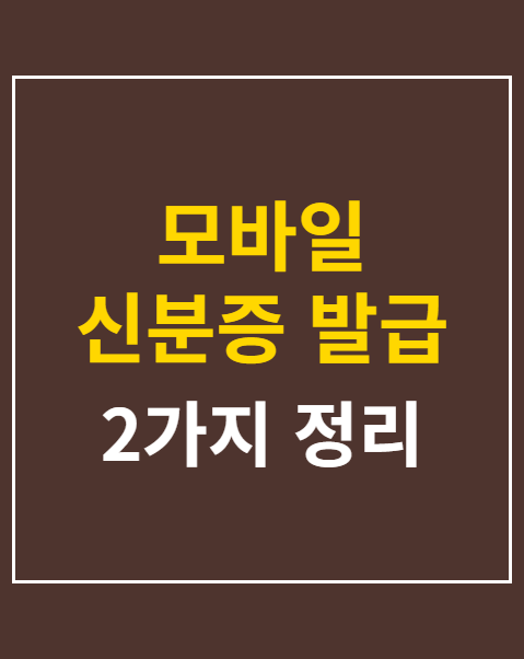 모바일 신분증 발급 방법