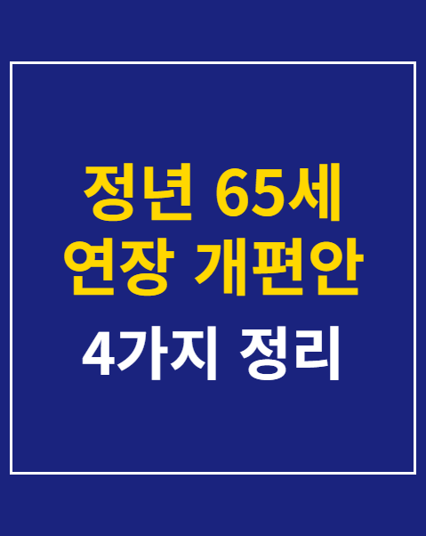 정년 65세 연장 개편안 4가지 핵심 포인트