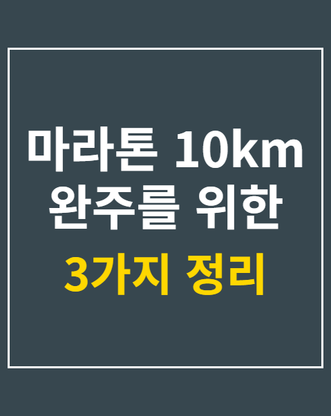 마라톤 10km 완주를 위한 4주 훈련 일정