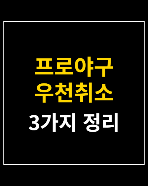 프로야구 우천취소 환불