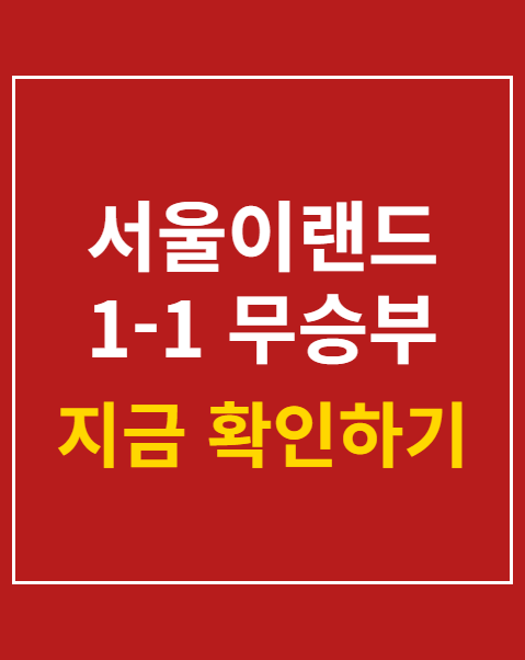 서울이랜드 1-1 무승부