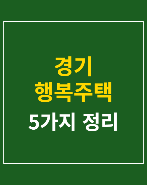 경기 행복주택 입주자 모집