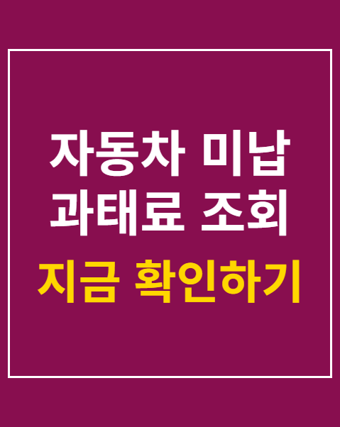 자동차 미납 과태료 조회