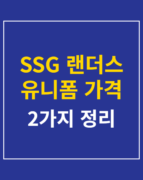 SSG 랜더스 유니폼 가격 2가지 종류 비교